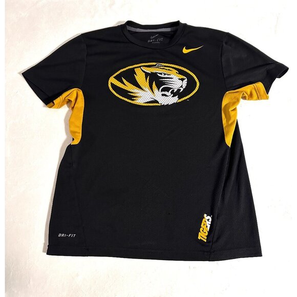 Nike Other - Nike Dri-Fit Missouri Tigers T-Shirt Black/Yellow Large Logo Unisex Men's Size M